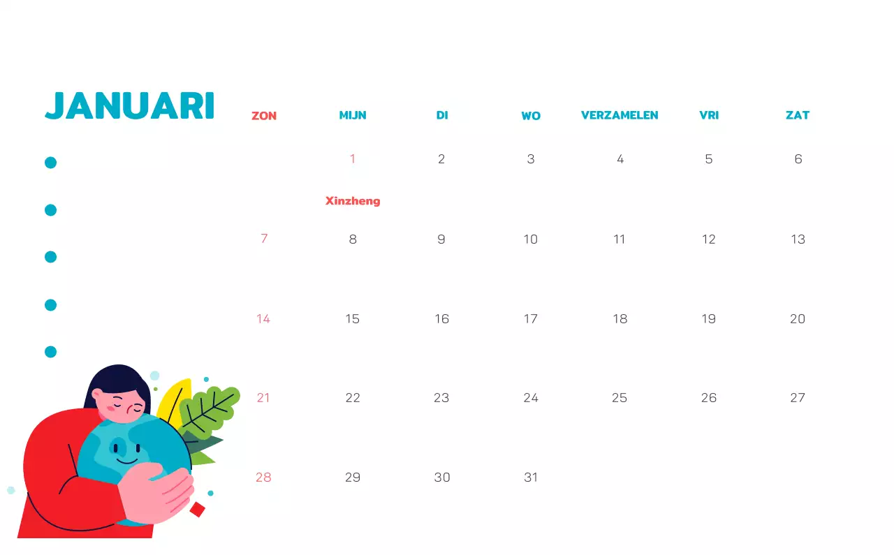 Vier de feestdagen met kleurrijke illustraties van mensen en de planeet.