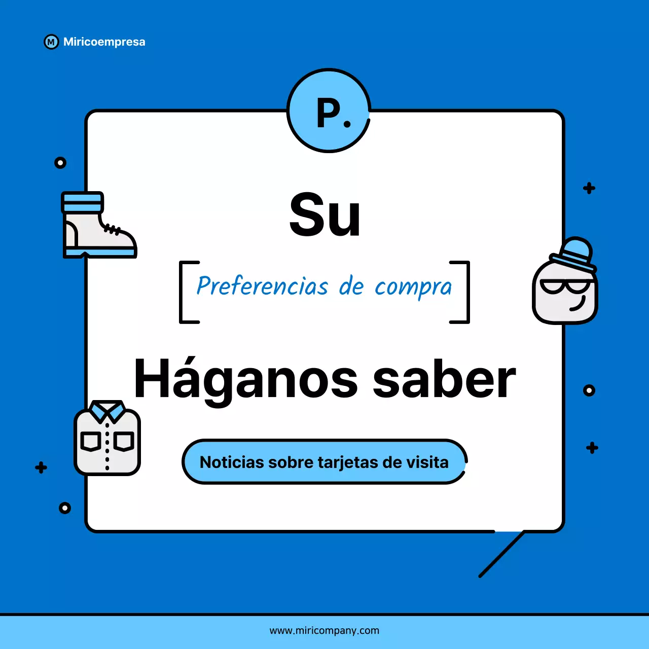 Propuesta minimalista de discurso empresarial en azul y azul claro