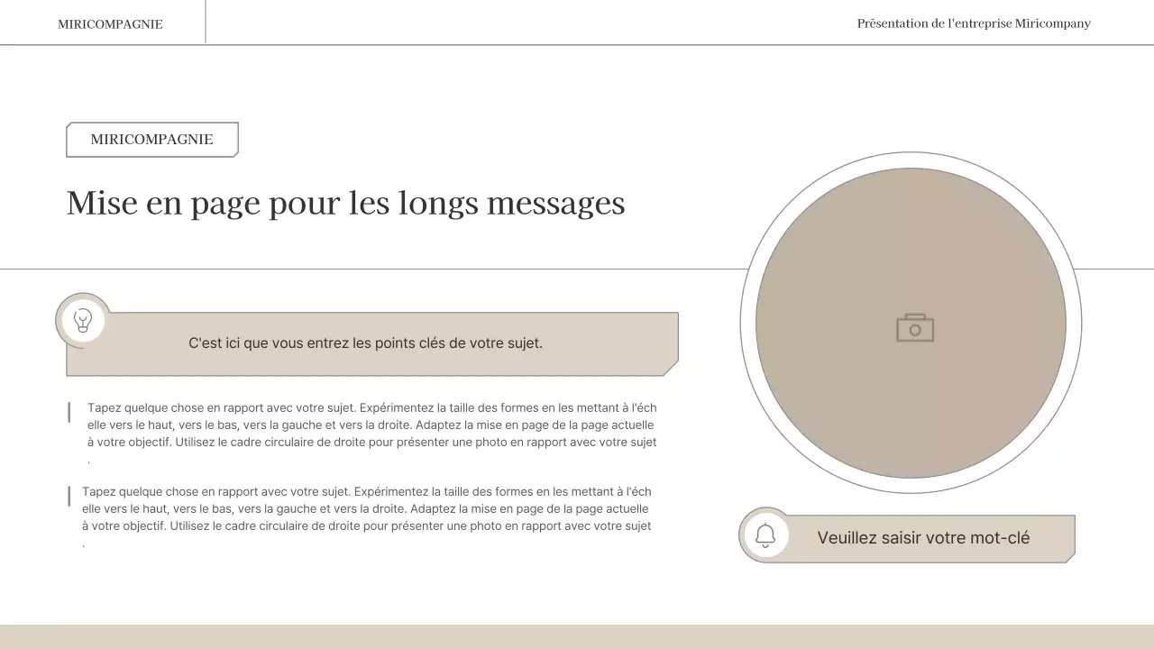 Un rapport d'activité simple et émotionnel en brun et blanc
