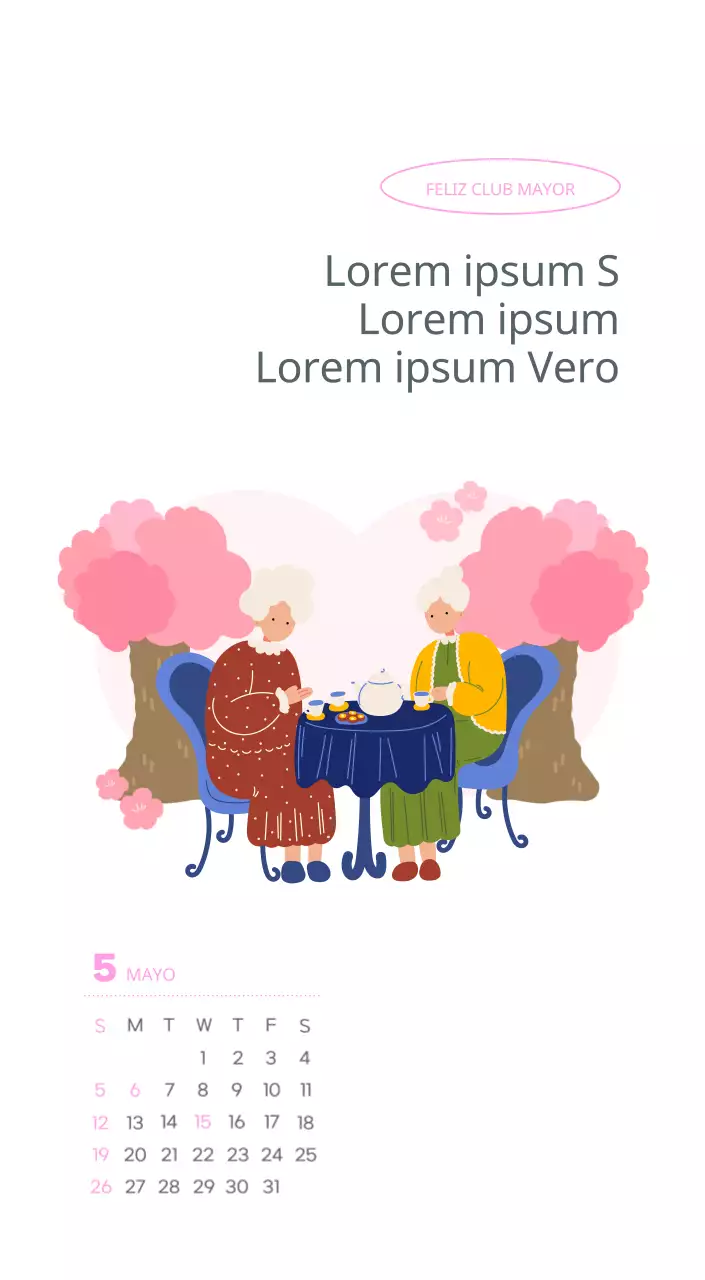 Calendario laboral con bellas ilustraciones