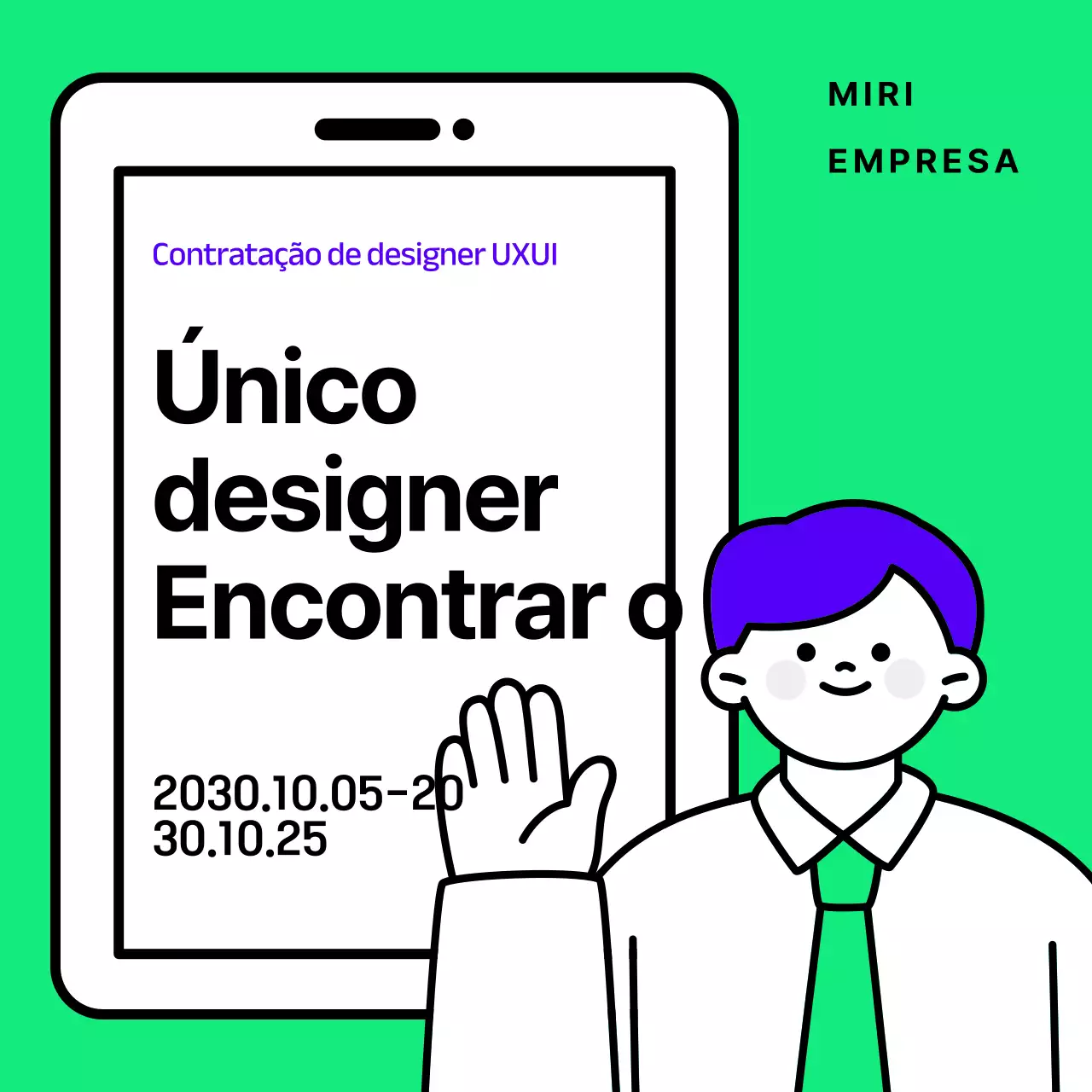 Contratação de um designer giro em roxo e chartreuse