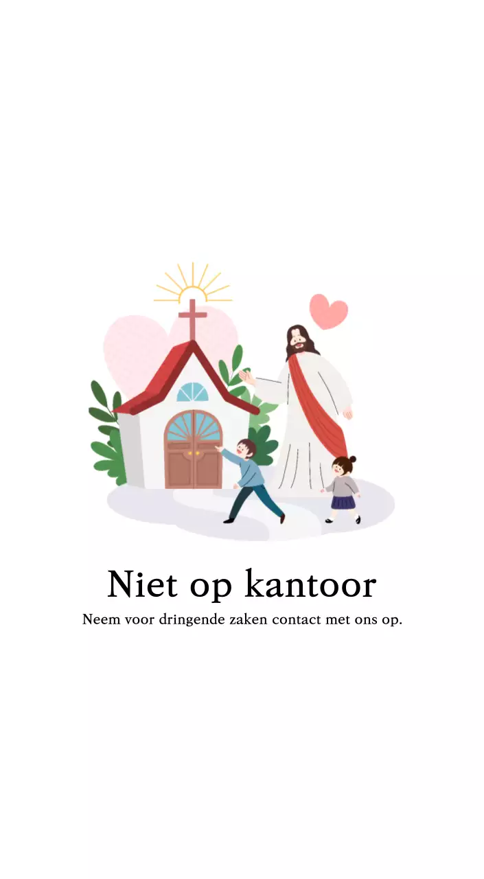 Kerken met schattige illustraties in warme kleuren