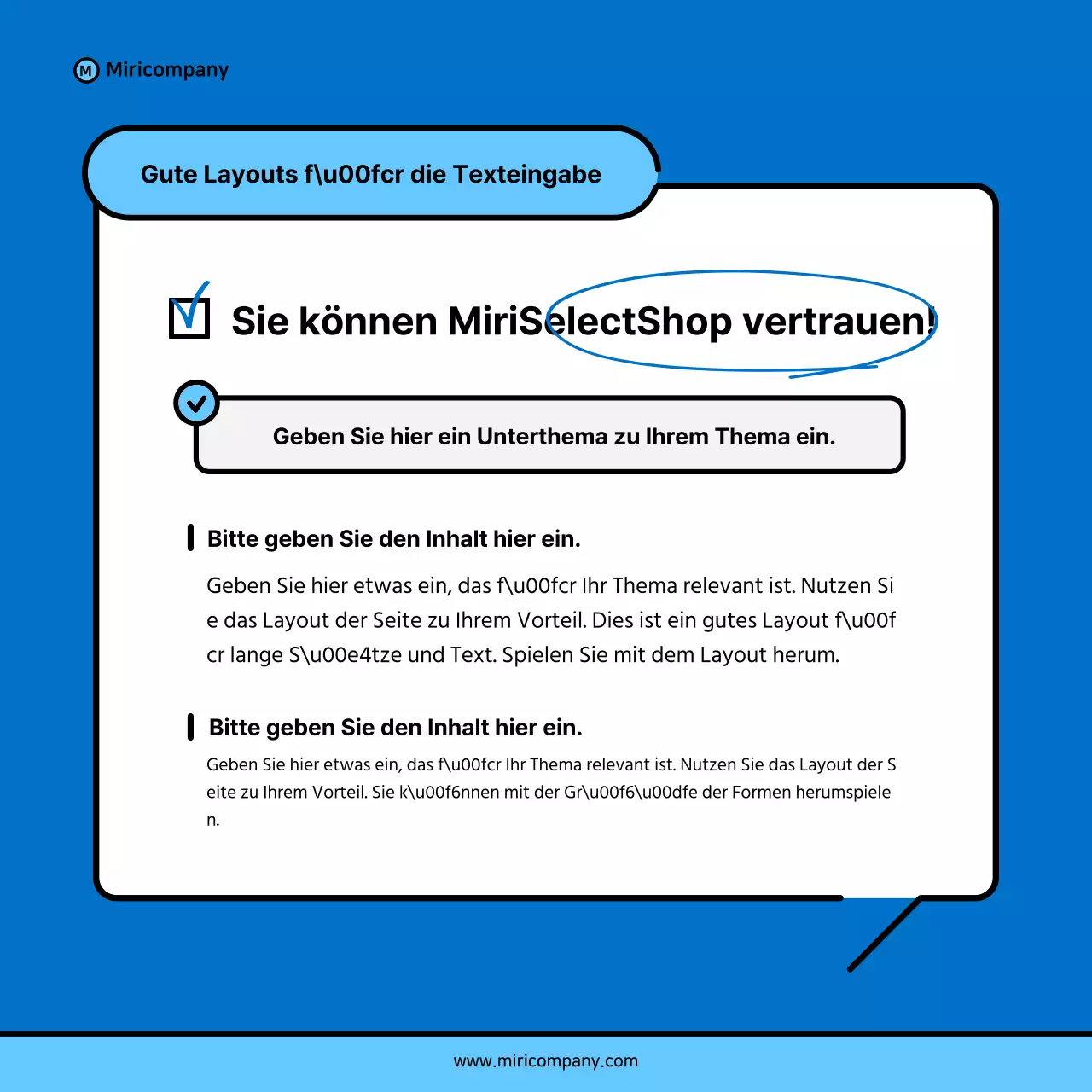 Minimalistischer Vorschlag für ein Geschäftsfeld in Blau und Hellblau