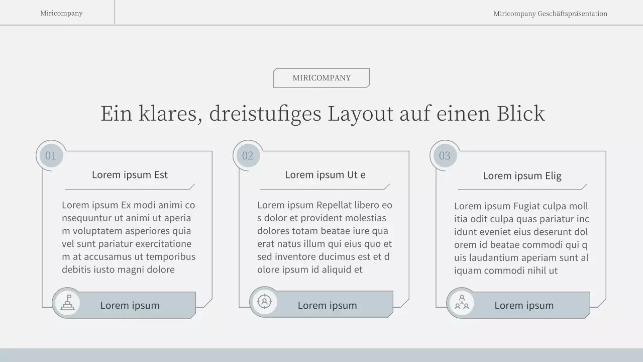 Ein einfacher, emotionaler Geschäftsbericht in Hellblau und Weiß