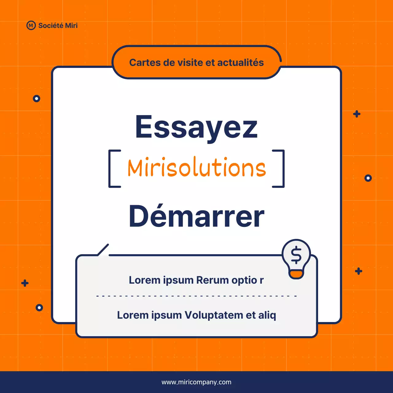 Proposition de pitch d'entreprise minimaliste en orange et bleu marine