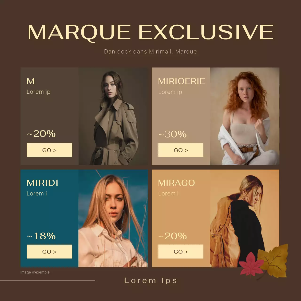 Promouvoir un événement moderne et tendance sur le thème de l'automne en marron et kaki