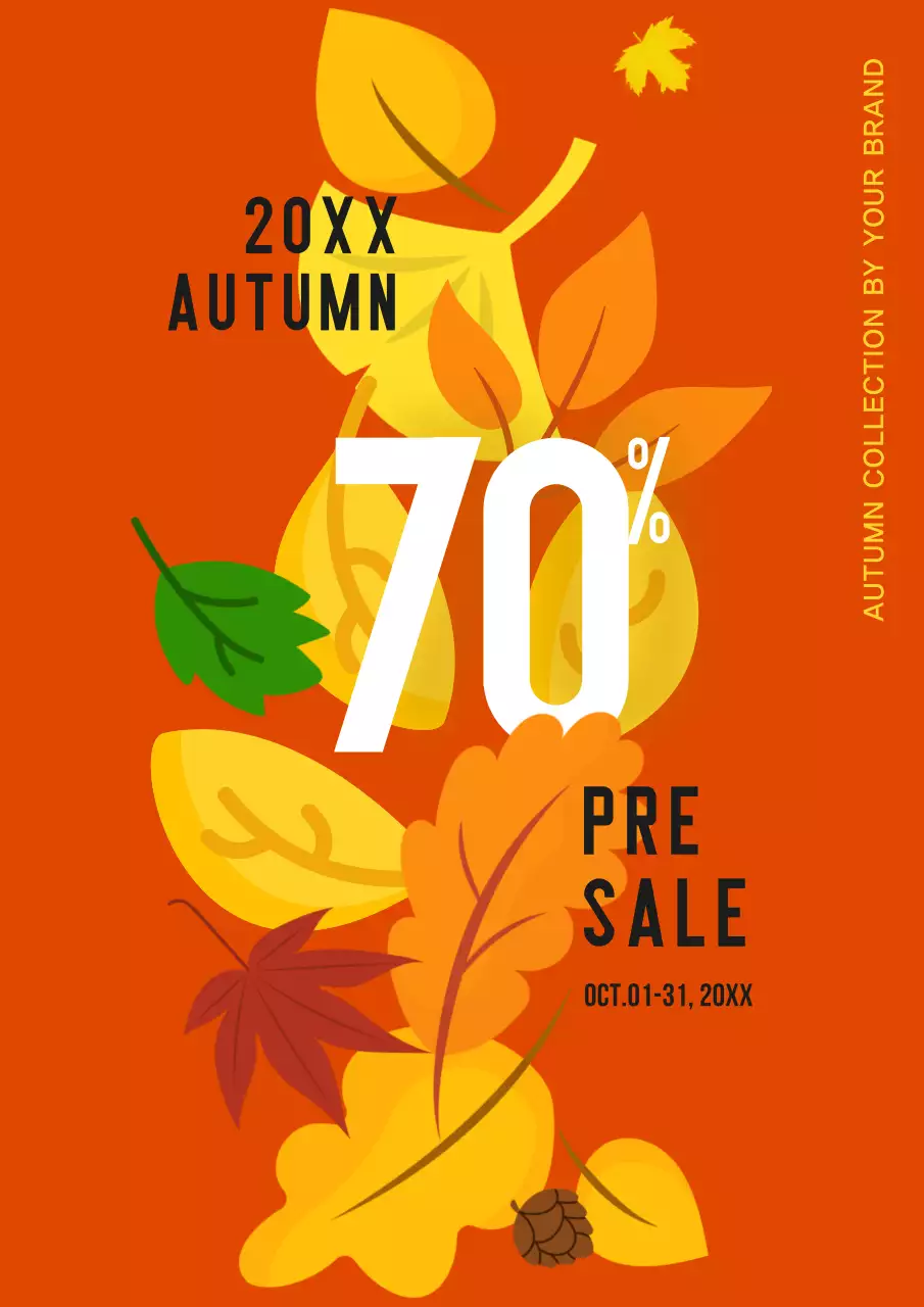 A simple fall sale ad in orange and yellow