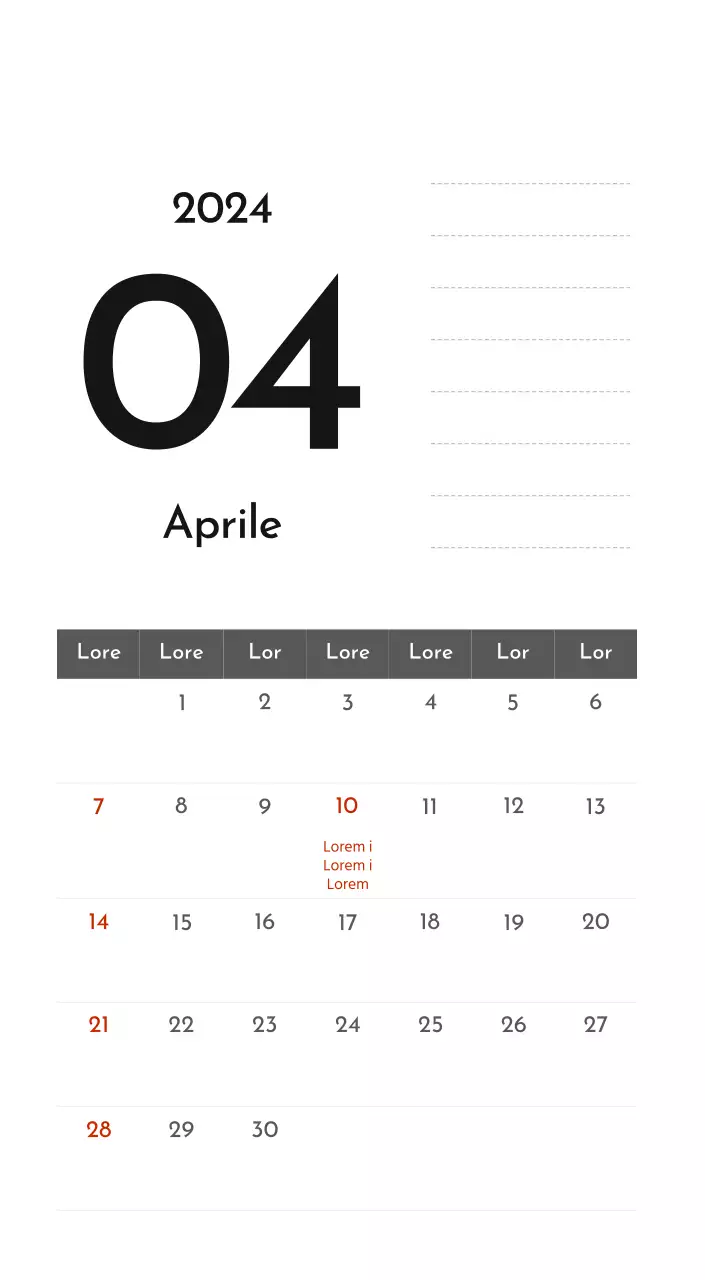 Un semplice calendario aziendale in grigio