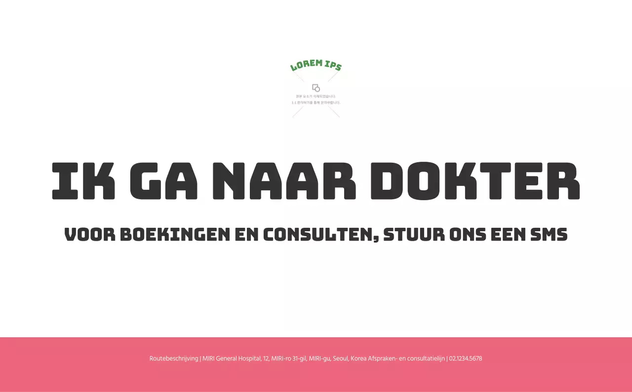 Een feestelijk ziekenhuis met illustraties met gezondheids- en gezinsthema's en kleurrijke accenten