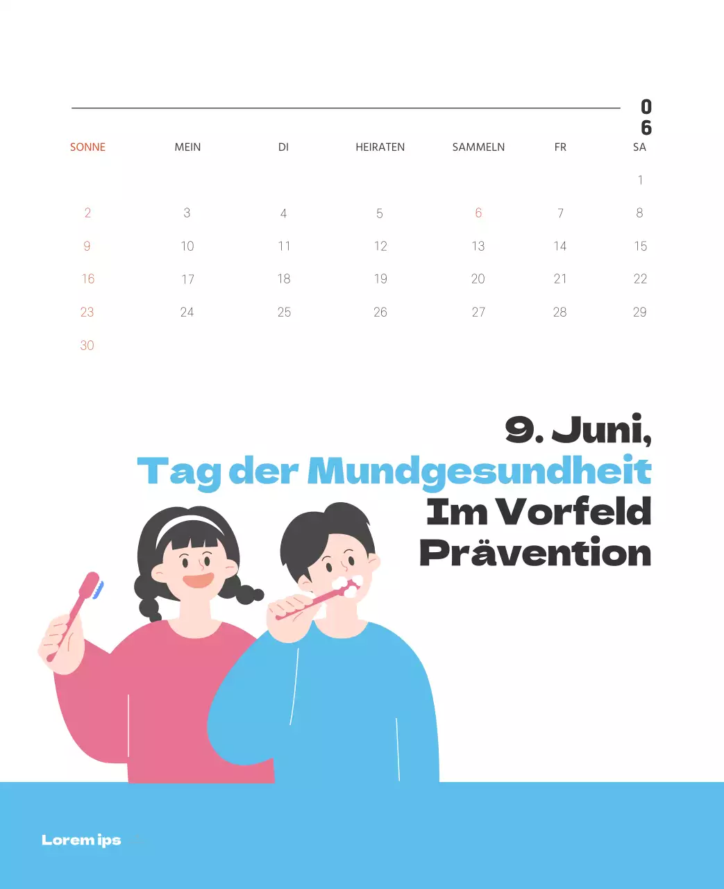 Ein festliches Krankenhaus mit Illustrationen zum Thema Gesundheit und Familie und farbenfrohen Akzenten