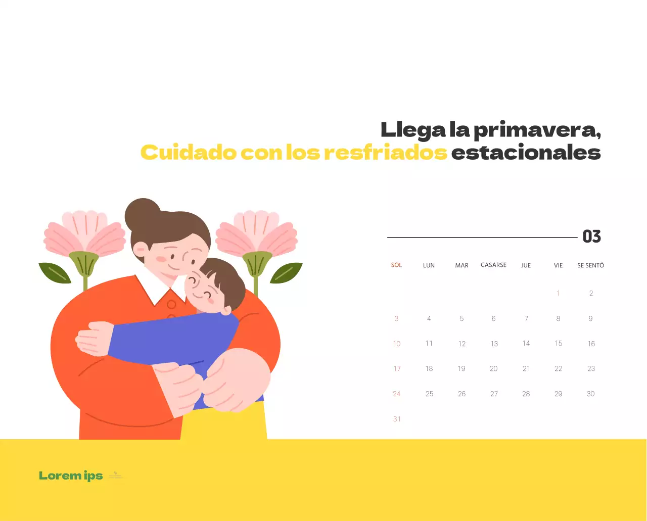 Un hospital festivo con ilustraciones de temática sanitaria y familiar y acentos de color