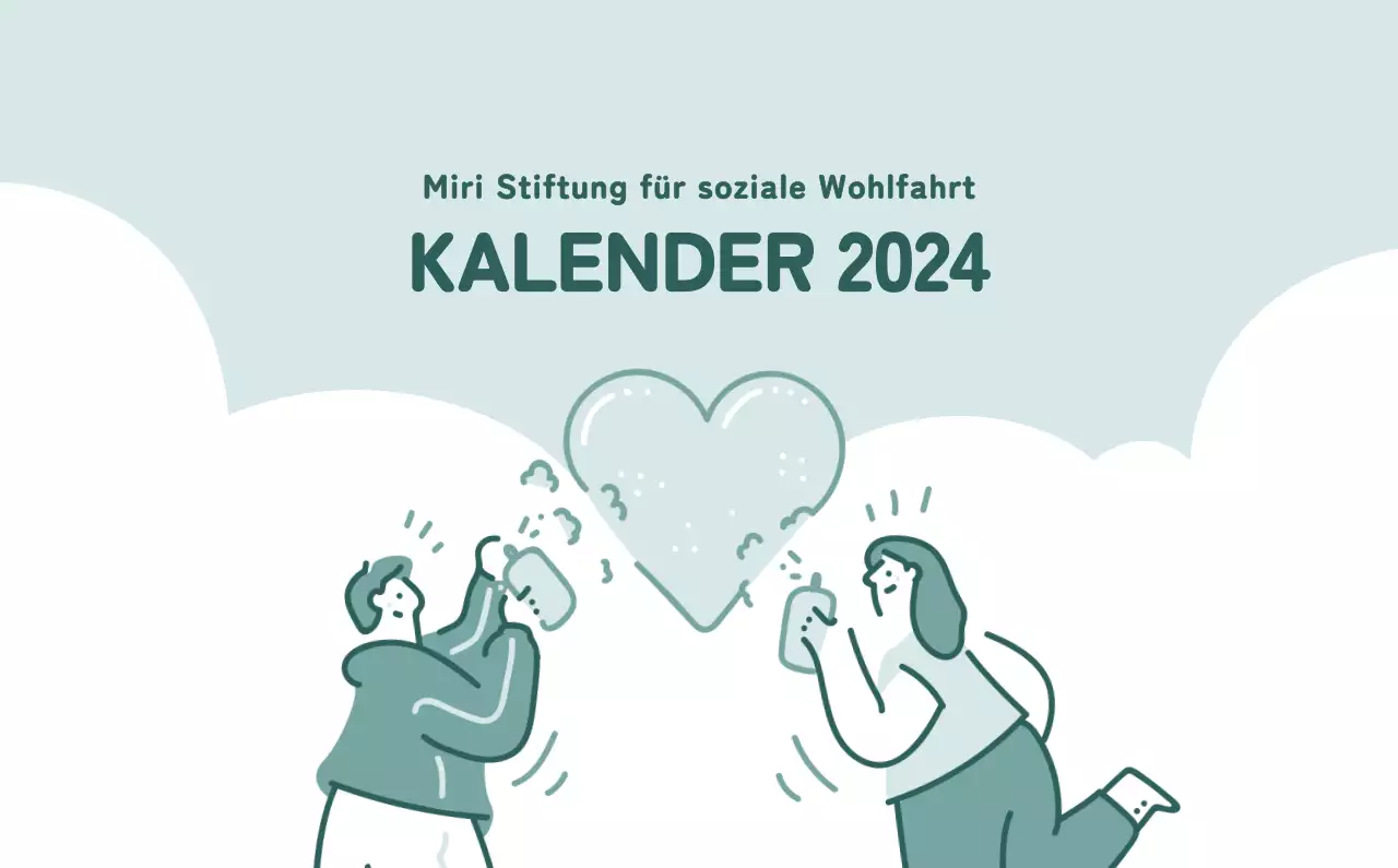 Ein Kalender mit farbenfrohen und emotionalen Illustrationen