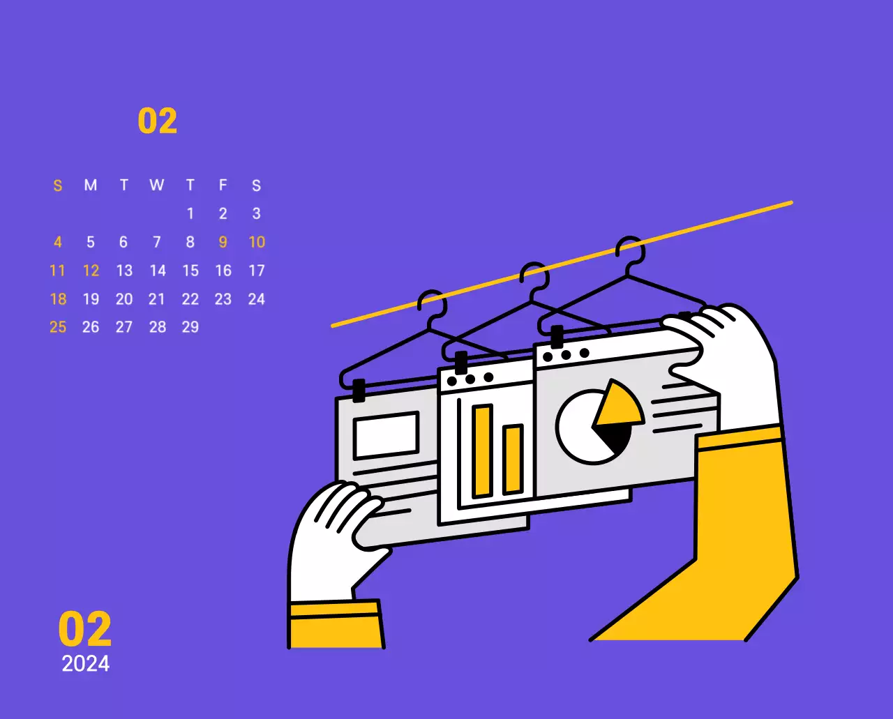 Ilustración de líneas limpias sobre fondo morado