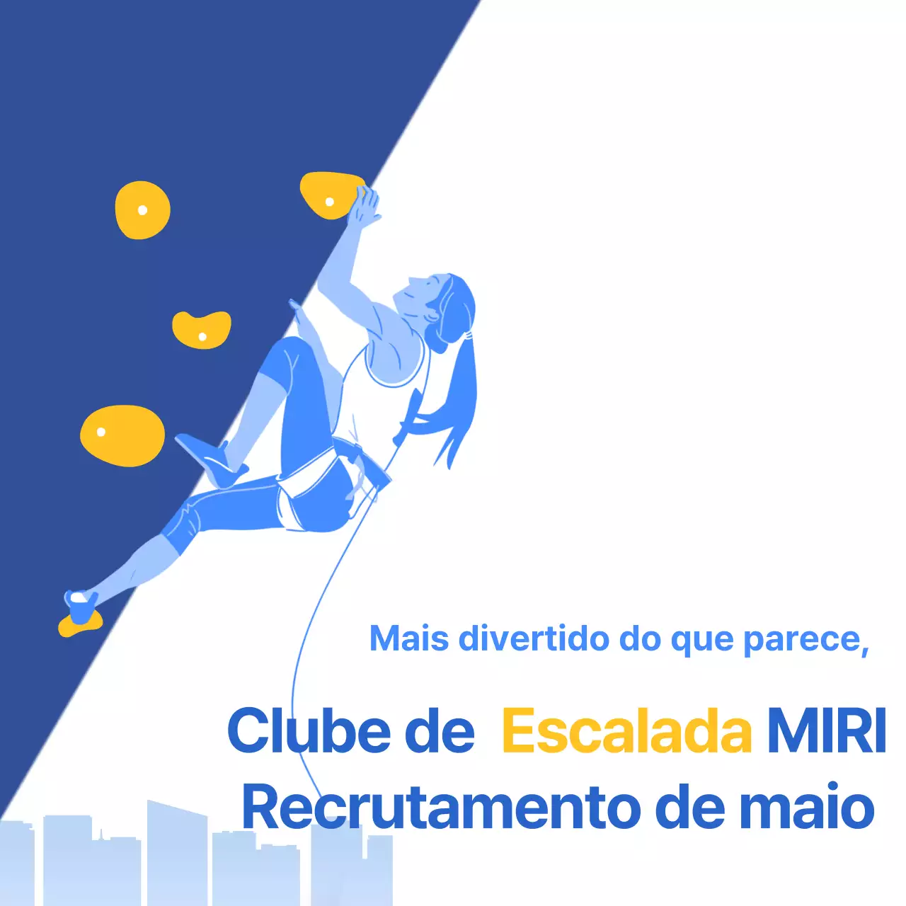 Um simples campo de recrutamento de escalada azul e amarelo