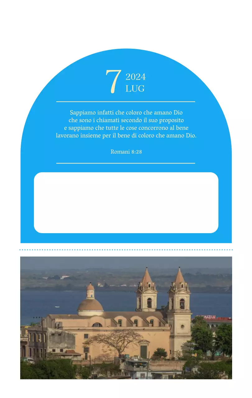 Calendario ecclesiastico blu di concezione moderna