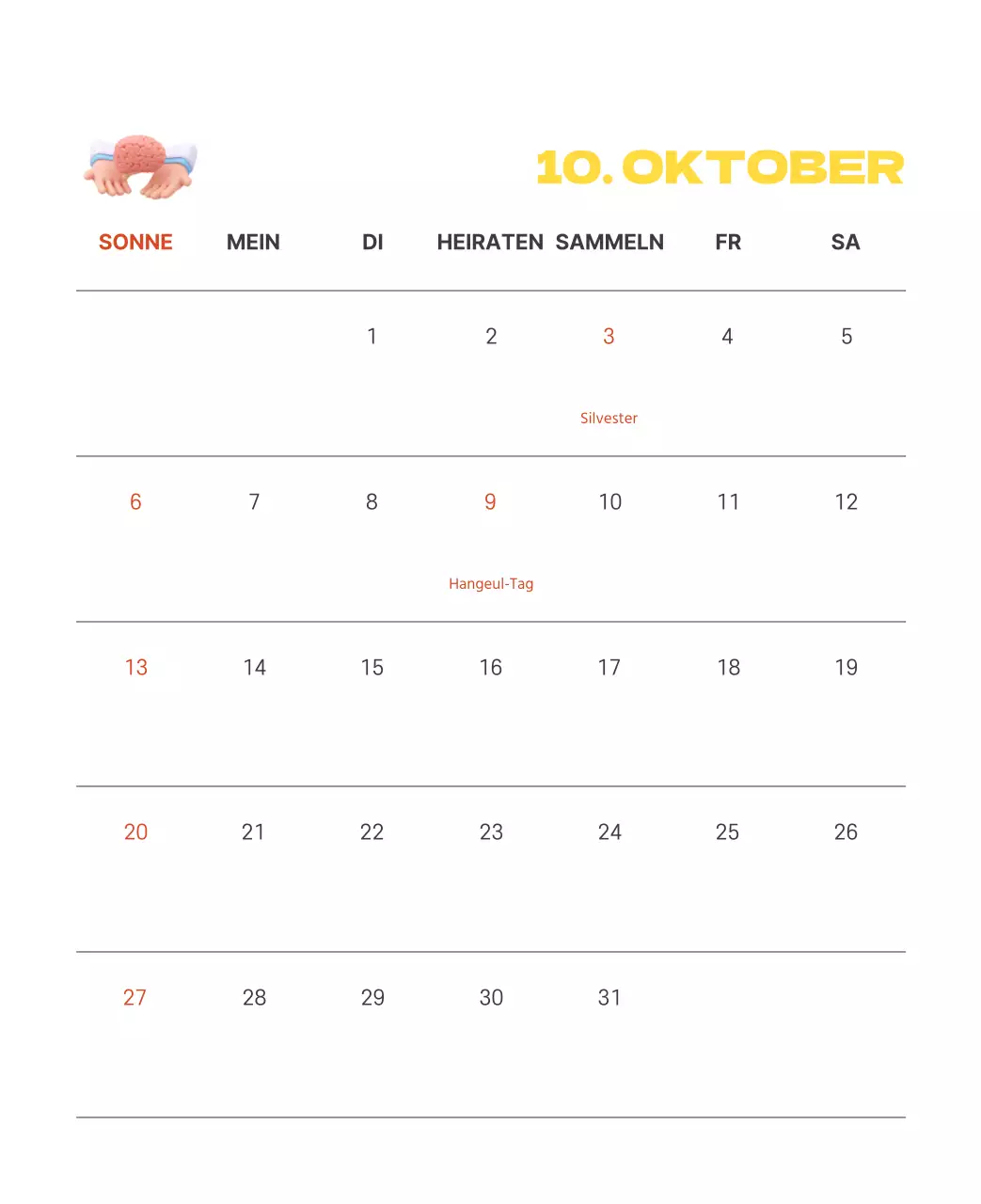 Ein festliches Krankenhaus mit Illustrationen zum Thema Gesundheit und Familie und farbenfrohen Akzenten