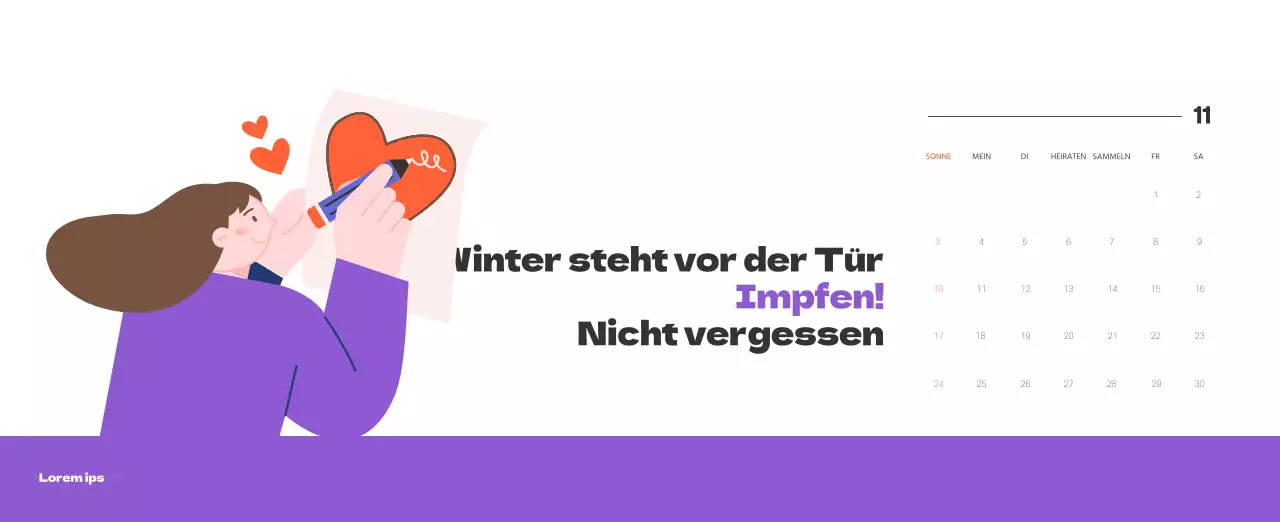 Ein festliches Krankenhaus mit Illustrationen zum Thema Gesundheit und Familie und farbenfrohen Akzenten