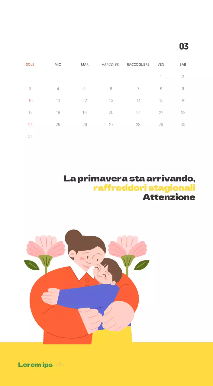 Un ospedale festivo con illustrazioni a tema salute e famiglia e accenti colorati