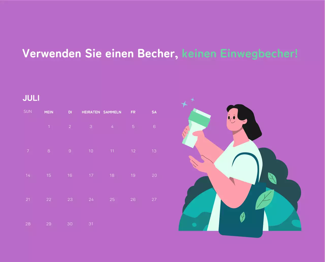 Mit farbenfrohen Illustrationen von Menschen und dem Planeten wird die Weihnachtszeit gefeiert.