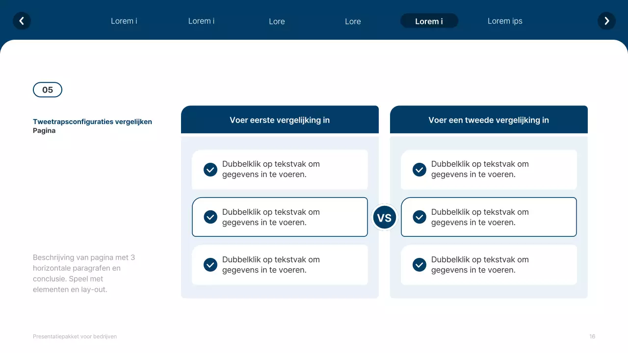 Eenvoudige witte en marineblauwe website bedrijfsprofiel