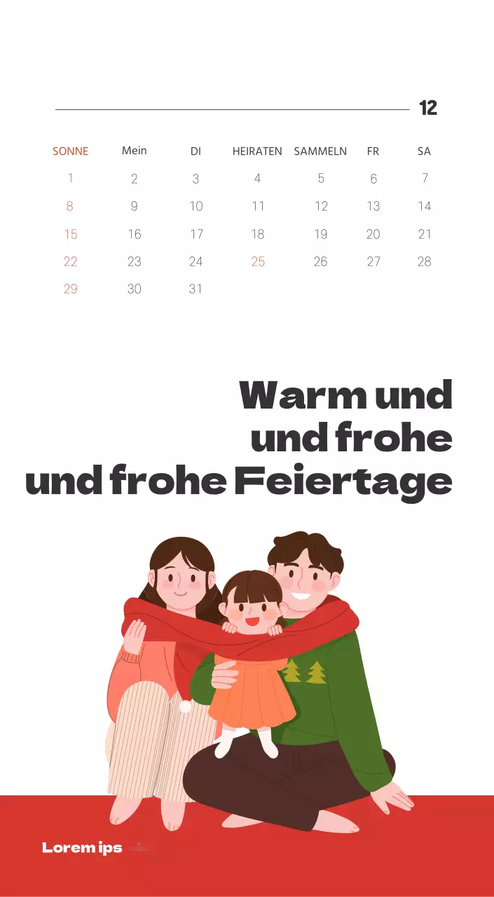 Ein festliches Krankenhaus mit Illustrationen zum Thema Gesundheit und Familie und farbenfrohen Akzenten
