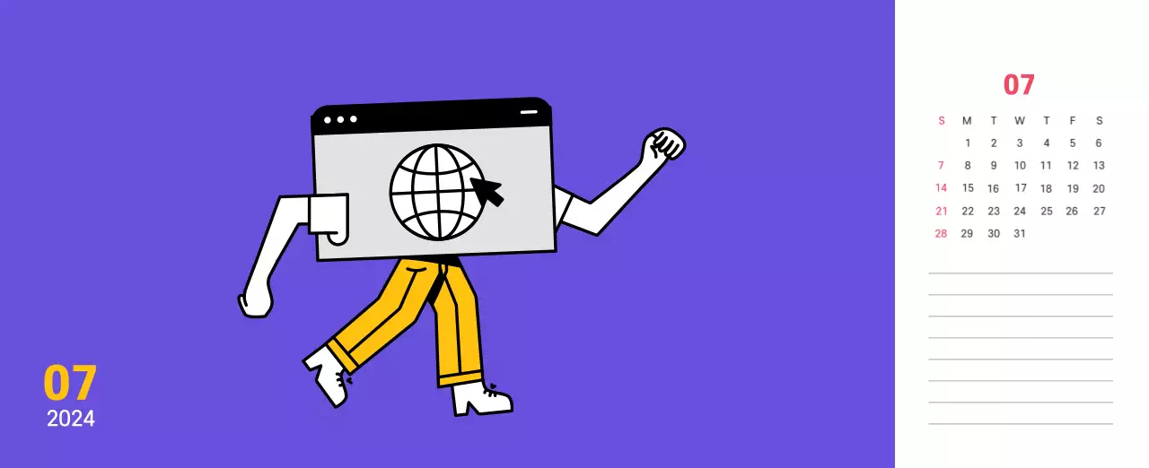 Clean line illustration on a purple background