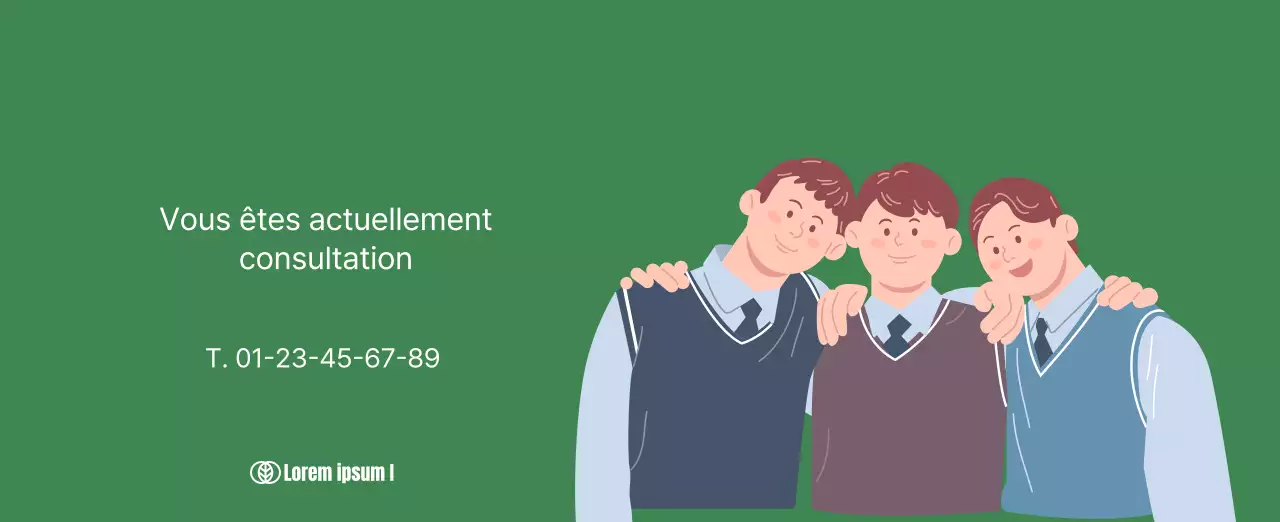 Calendrier avec illustrations de jeunes sur fond jaune et vert