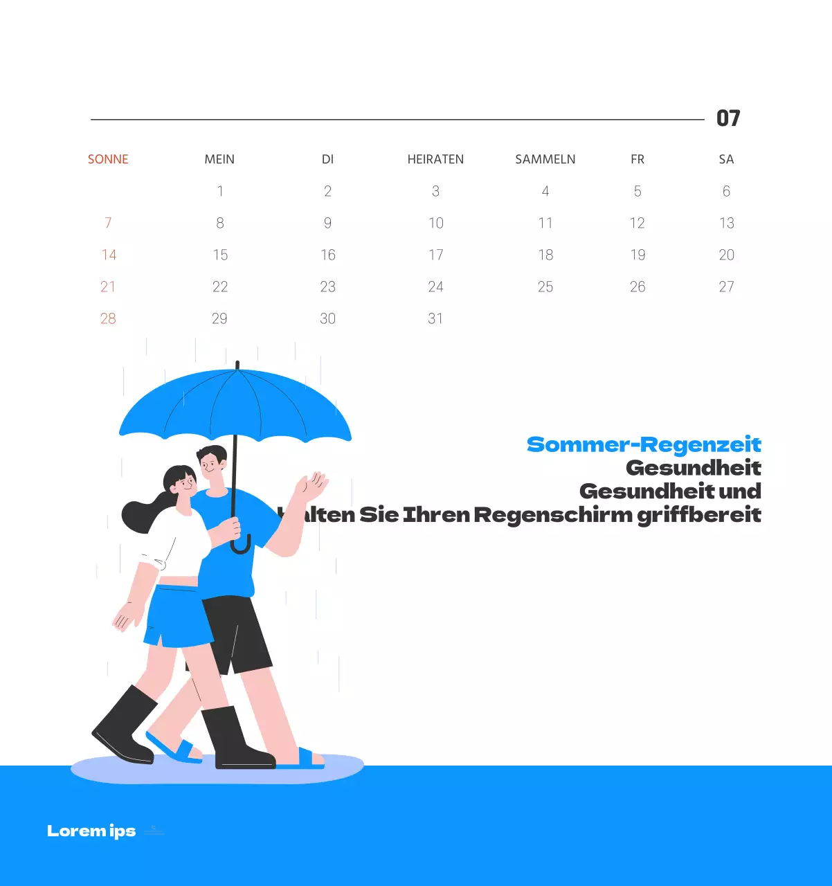 Ein festliches Krankenhaus mit Illustrationen zum Thema Gesundheit und Familie und farbenfrohen Akzenten