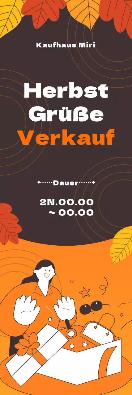 Ein Leitfaden für herbstliche Verkaufsveranstaltungen mit einem gemütlichen Touch von Orange und Braun