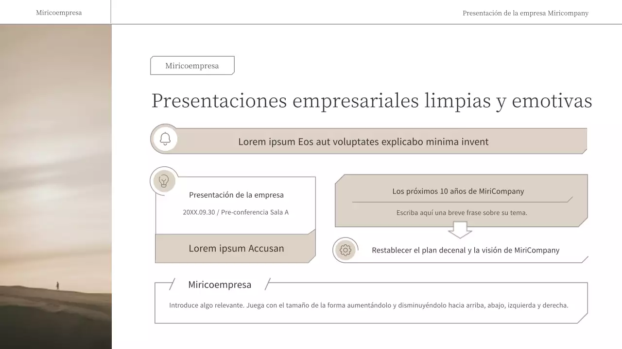 Un informe empresarial sencillo y emotivo en marrón y blanco