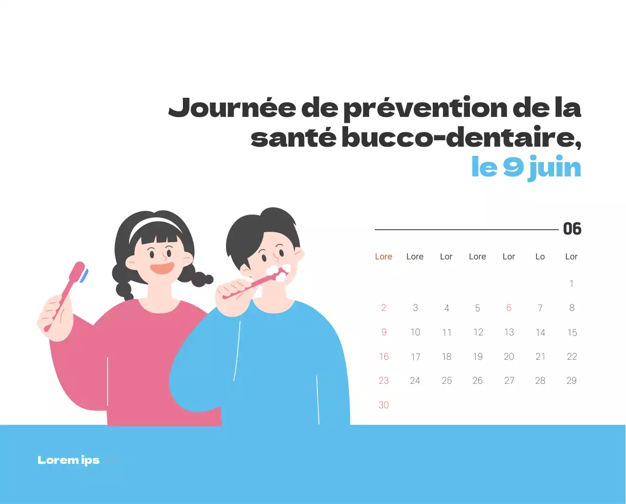 Un hôpital festif avec des illustrations sur le thème de la santé et de la famille et des accents colorés.