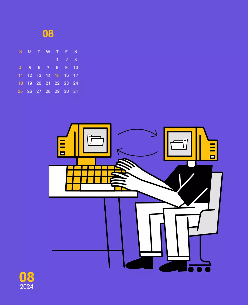 Ilustración de líneas limpias sobre fondo morado