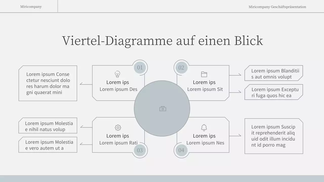 Ein einfacher, emotionaler Geschäftsbericht in Hellblau und Weiß