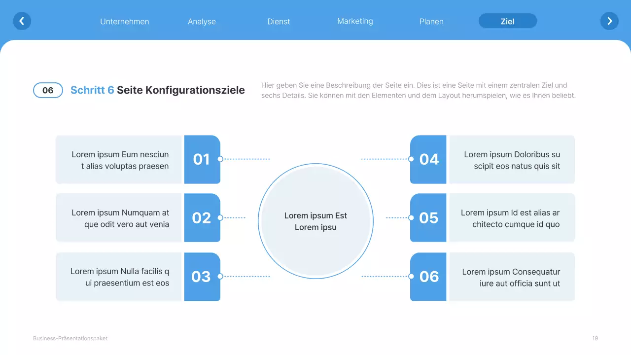 Einfache weiße und hellblaue Website Firmenprofil