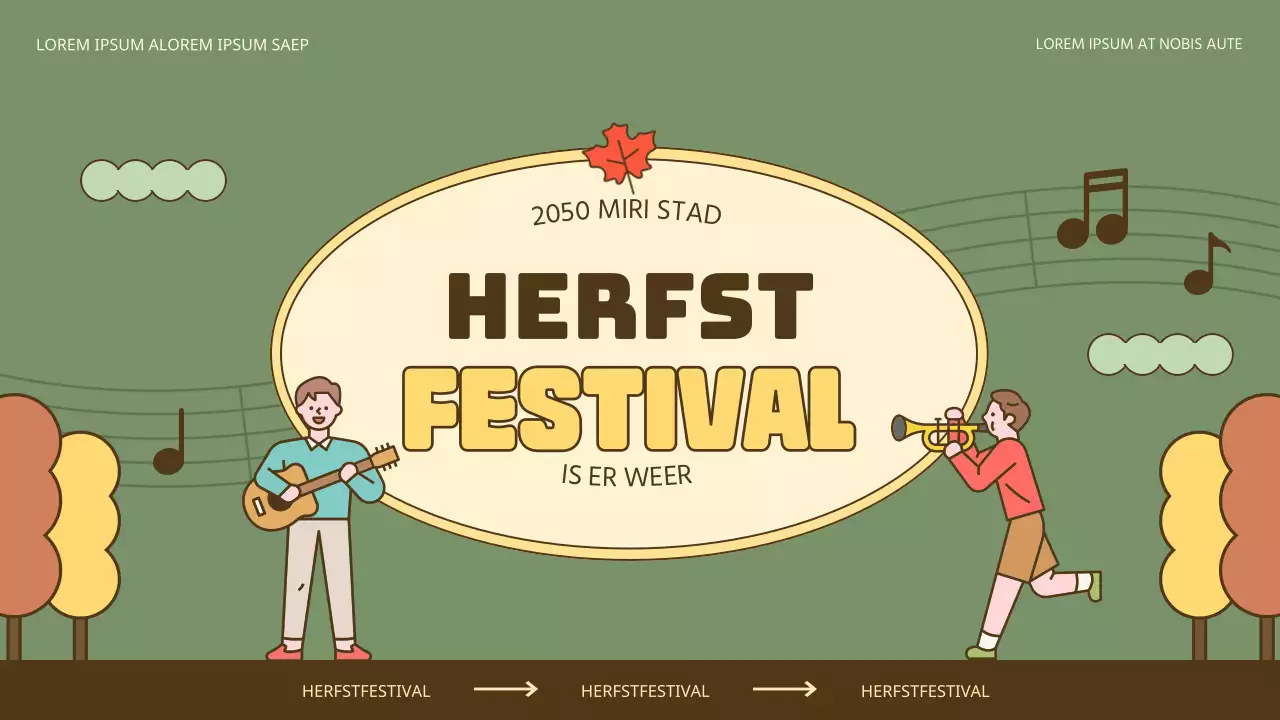 Promoot natuurlijke herfstfestivals in geel en kaki