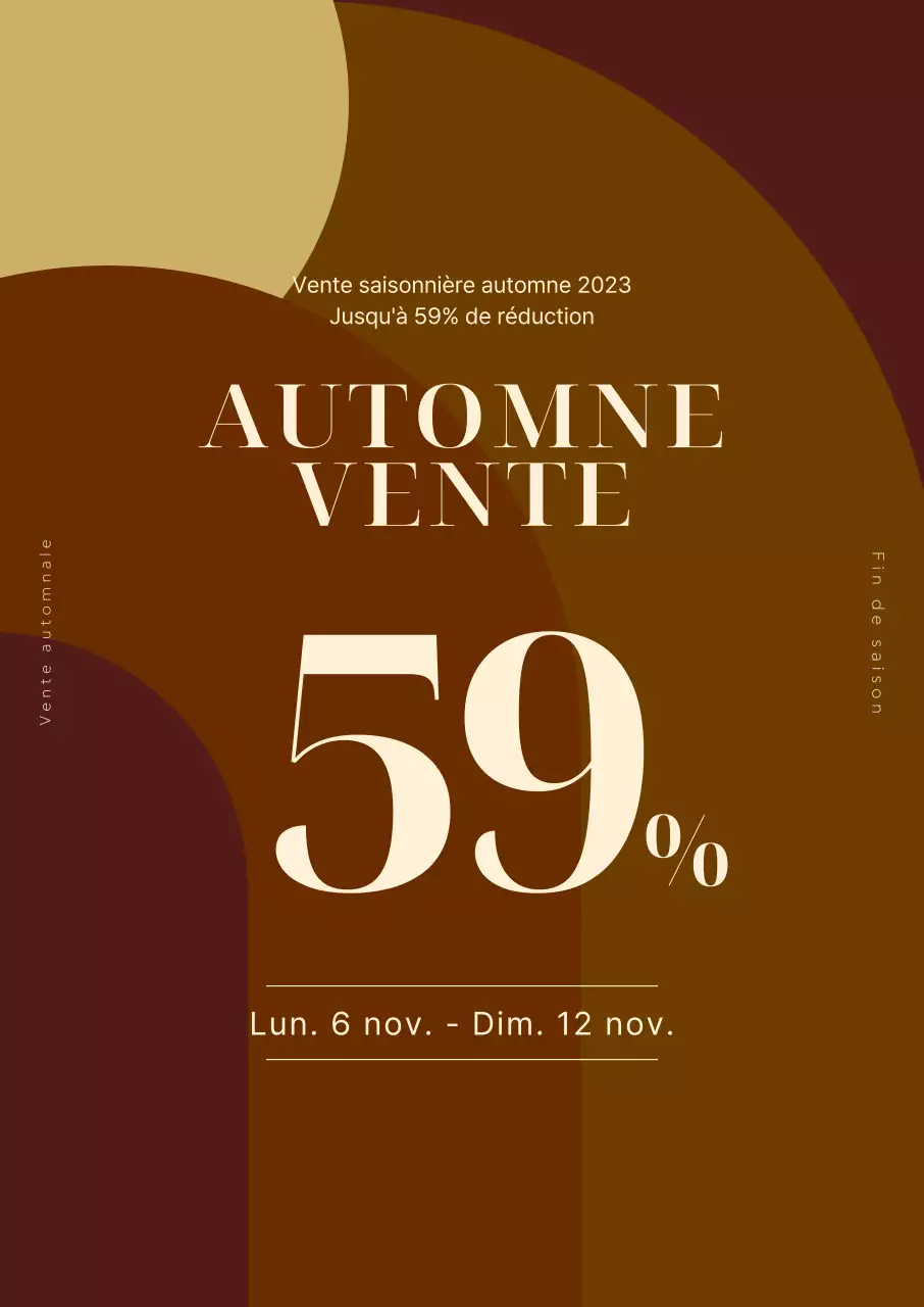 Calme automnal avec des tons bruns Mise en évidence des réductions sur un fond graphique Promotion de l'automne