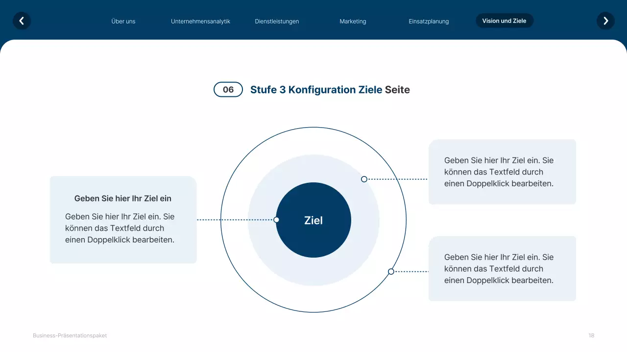 Einfache weiße und marineblaue Website Firmenprofil