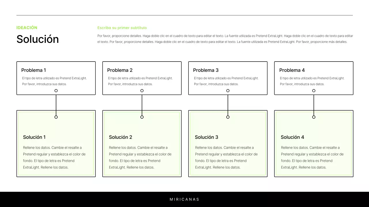 Un sencillo informe en blanco y chartreuse para presentar un proyecto