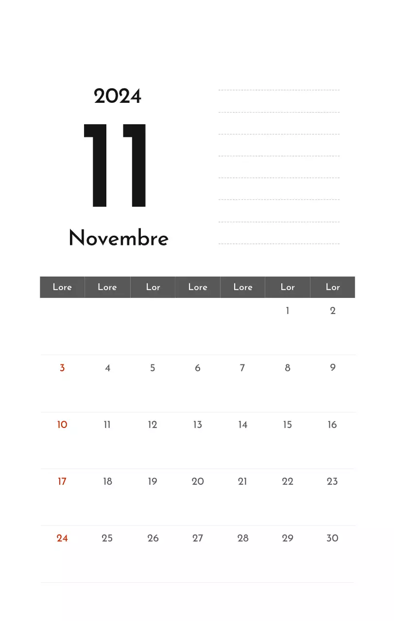 Un semplice calendario aziendale in grigio
