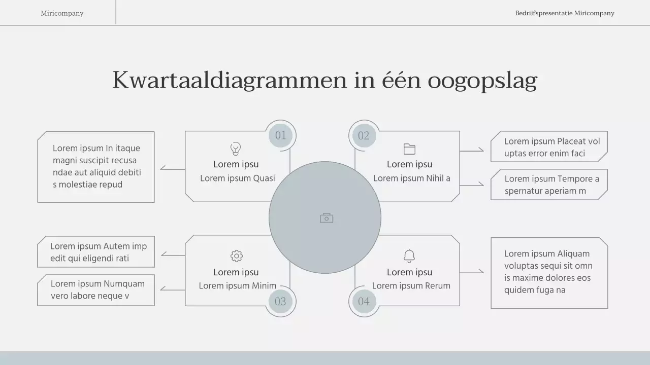 Een eenvoudig, emotioneel zakelijk rapport in lichtblauw en wit