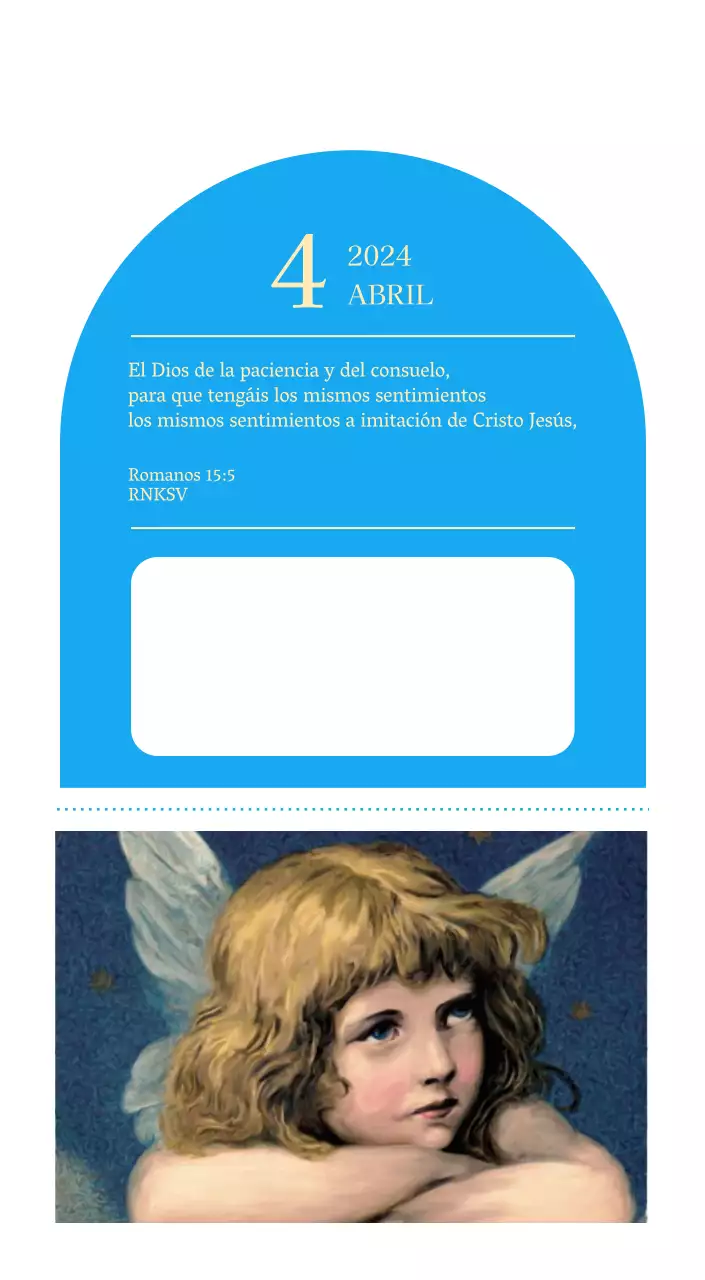 Calendario eclesiástico azul de concepto moderno