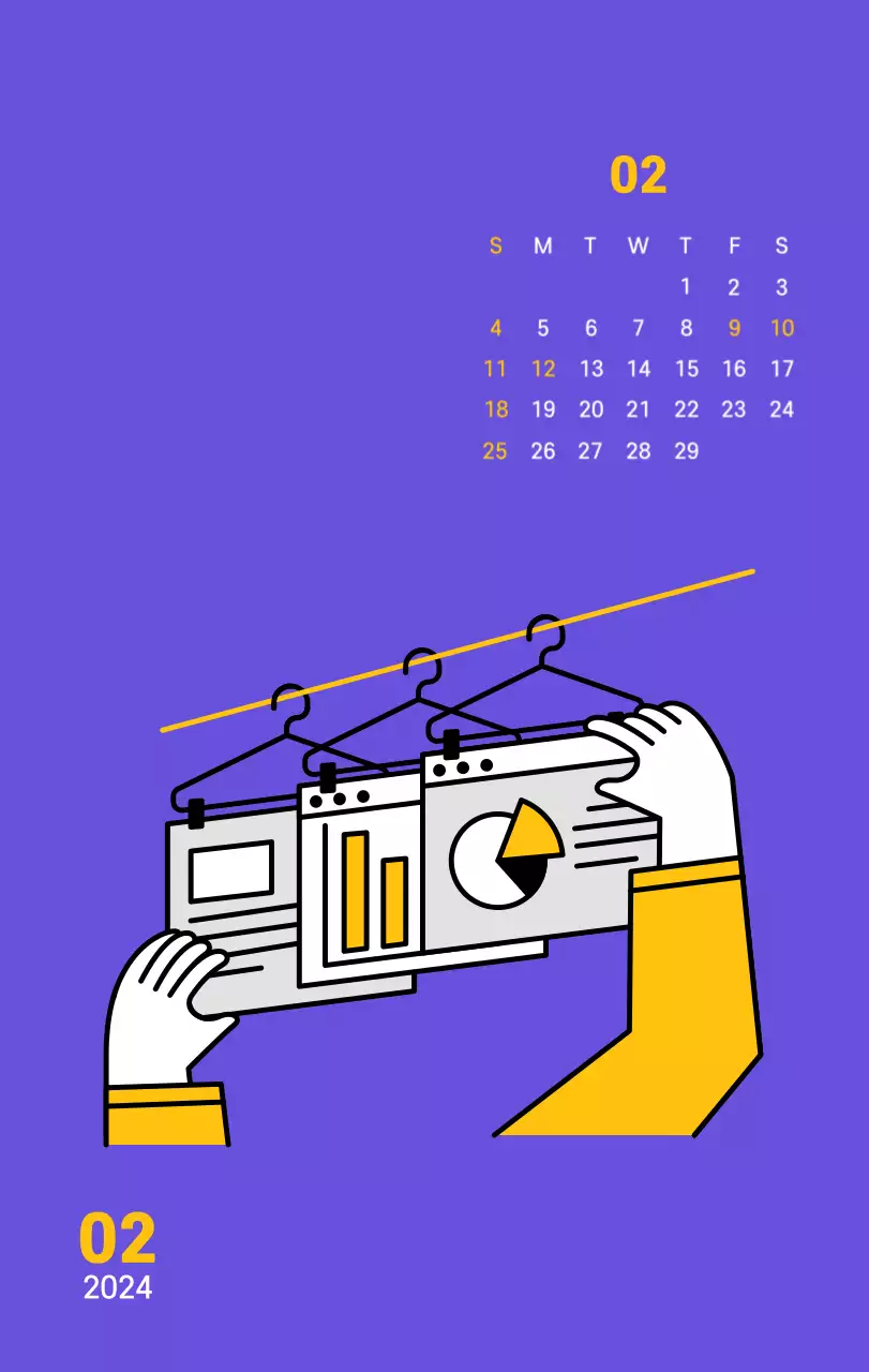 Saubere Linie Illustration auf einem lila Hintergrund