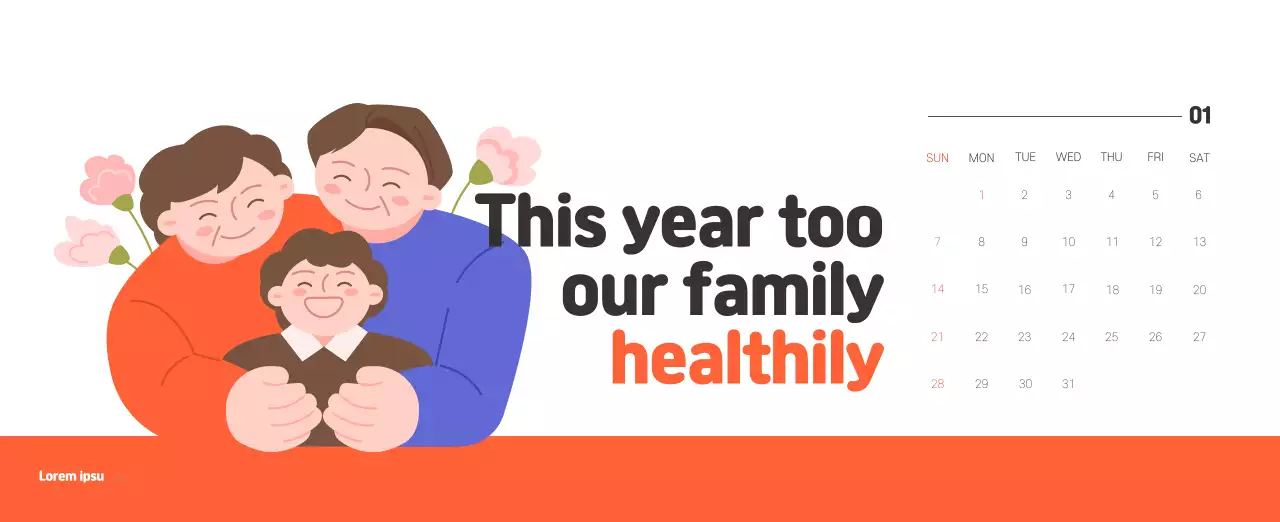 Holiday hospitals with cute illustrations and colorful accents related to health and family.