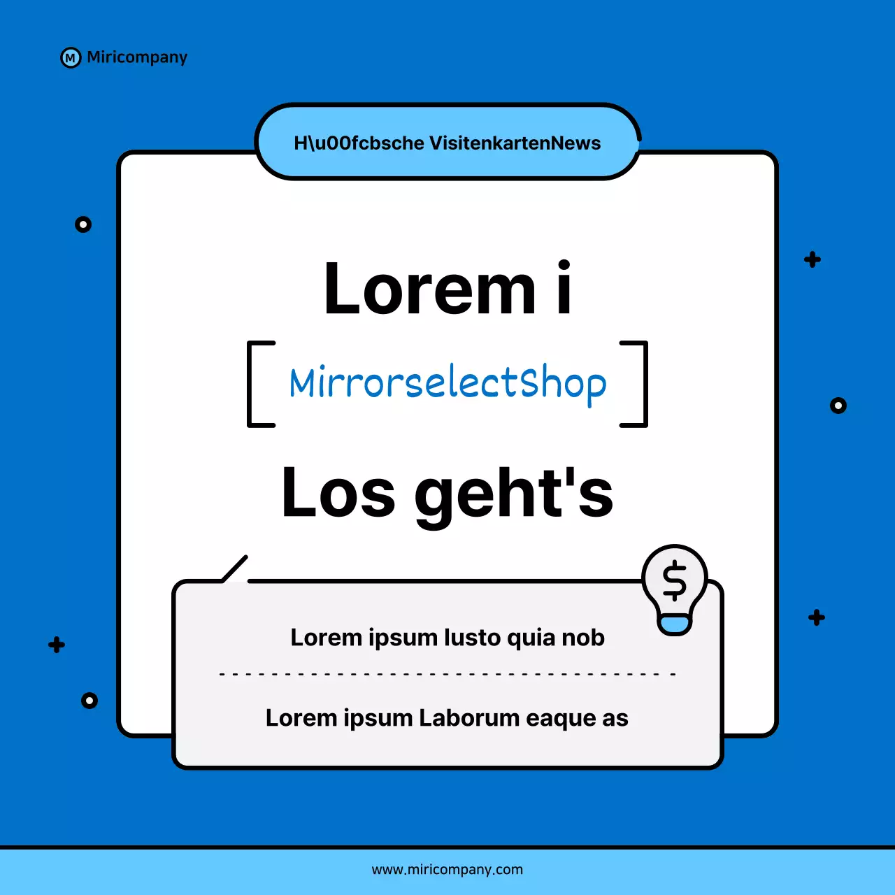 Minimalistischer Vorschlag für ein Geschäftsfeld in Blau und Hellblau