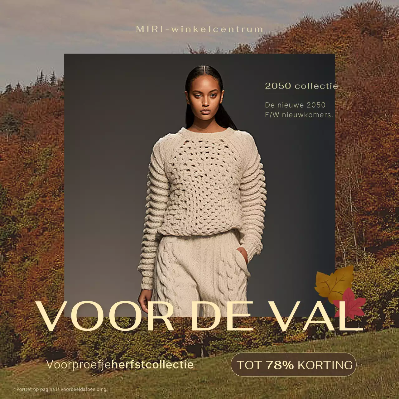 Promoot een modern, trendy evenement met herfstthema in bruin en kaki