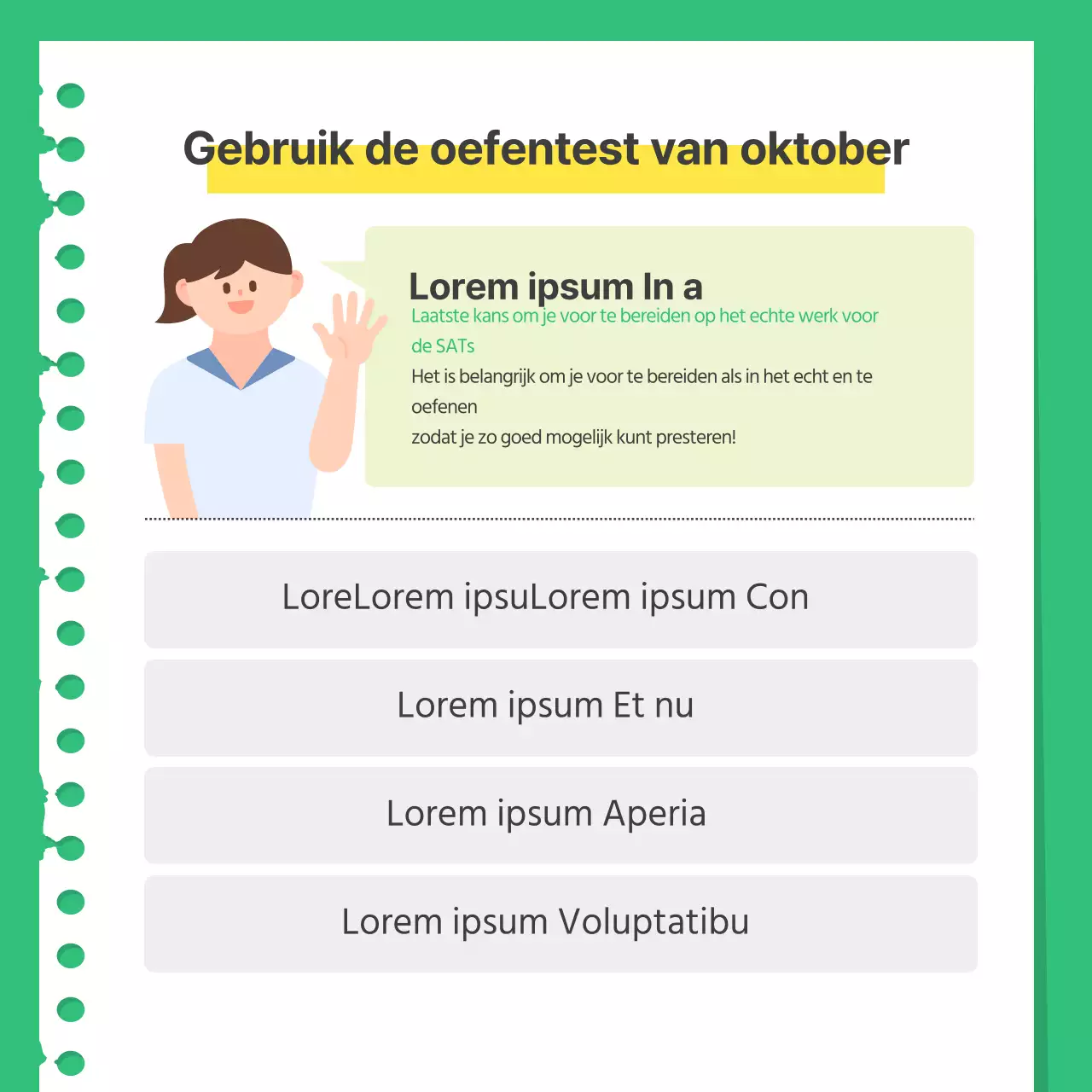 Een handleiding om je voor te bereiden op een eenvoudige groene en gele oefentest