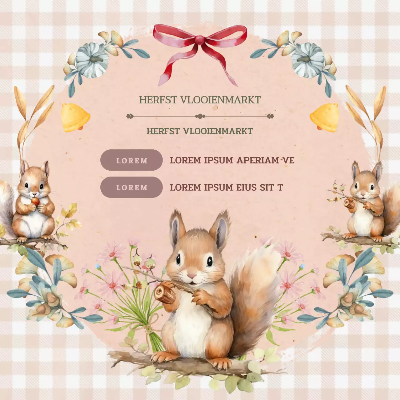 Promoot een klassieke vlooienmarkt in roze en kaki