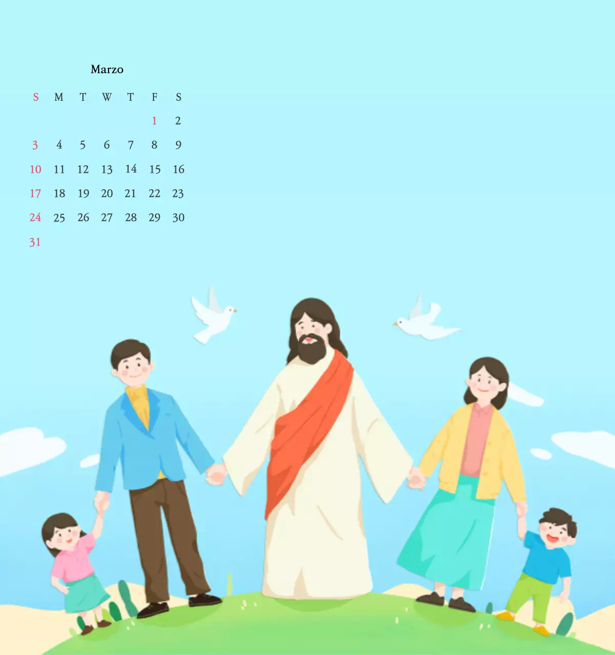 Iglesias con simpáticas ilustraciones en colores cálidos