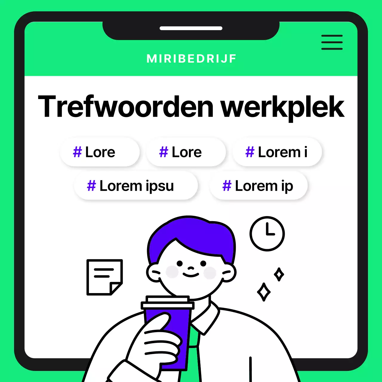 Een schattige ontwerper in paars en chartreuse inhuren