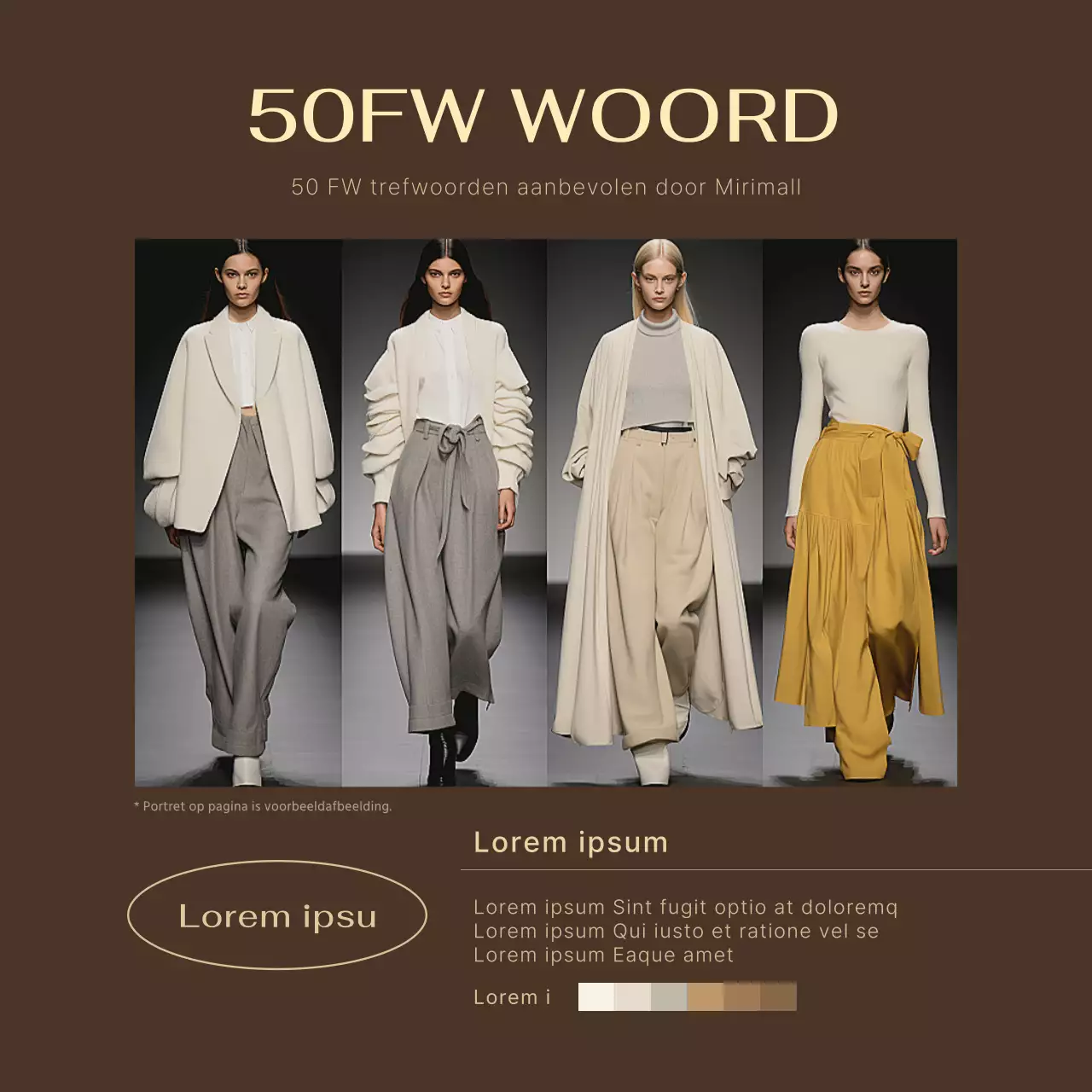 Promoot een modern, trendy evenement met herfstthema in bruin en kaki